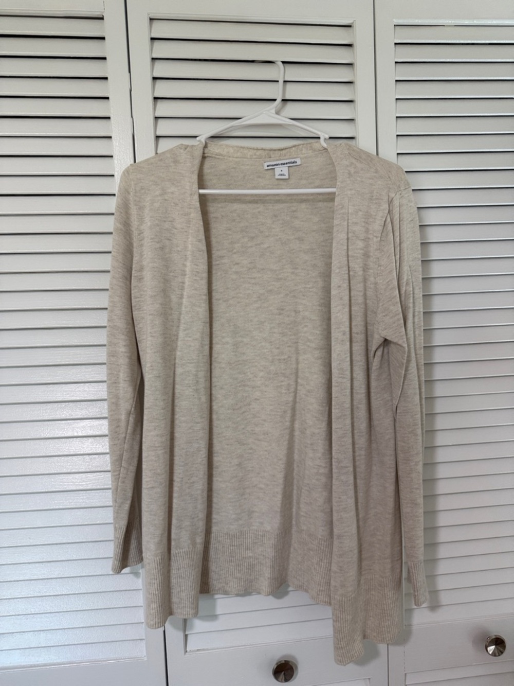 Amazon Essentials Open-Front Cream Cardigan